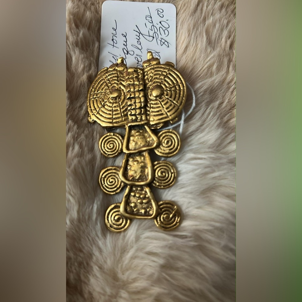 Vintage Alva Aztec museum Brooche 3”